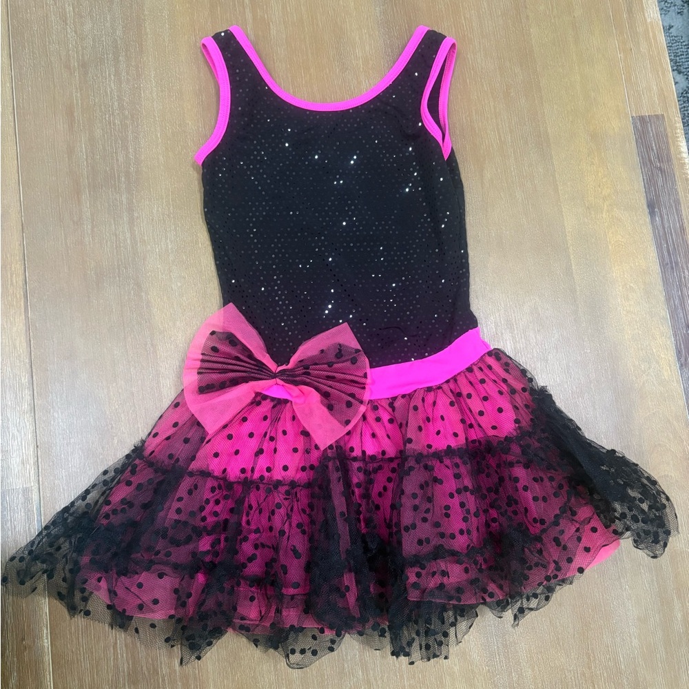 Weissman Sparkle Pink and Black Dance Dress